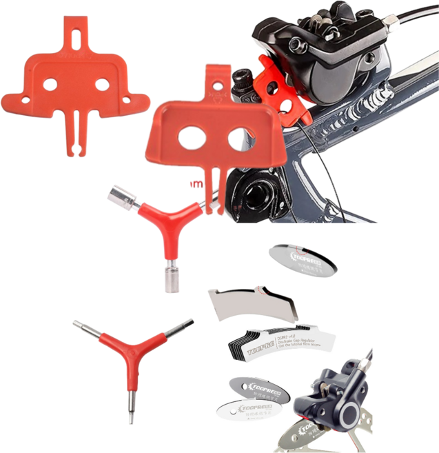 MCHI 자전거 디스크 유압 브레이크패드 스페이서 간극게이지 삼각소켓 시마노 호환, 1개