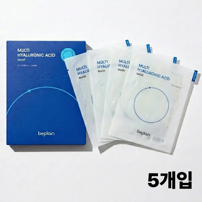 [비건뷰티] 비플레인 멀티 히알루론산 마스크 25ml, 5개입, 1개 - 쿠팡