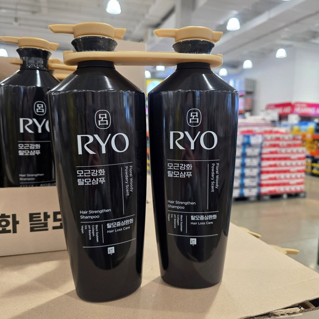 코스트코 려 샴푸 모근강화 흑운 볼륨샴푸 한방 샴푸 탈모 카페인 약산성 두피샴푸 대용량, 2개, 1.64L