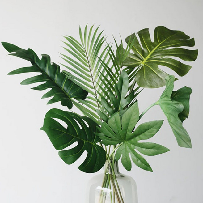 나뭇잎 잎사귀 조화 모음 야자수잎 유칼립투스 몬스테라 인테리어 소품 식물 플랜트 오브제, 몬스테라[대], 1개