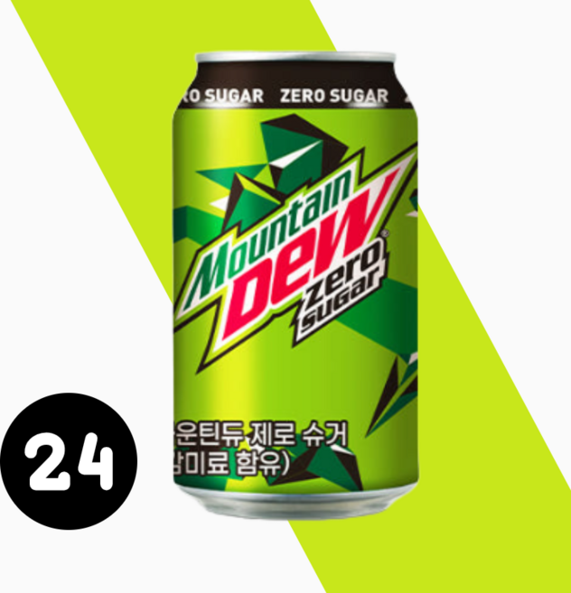 롯데 마운틴듀 제로 탄산음료 355ml 박스 캔 48캔 24캔 음료수