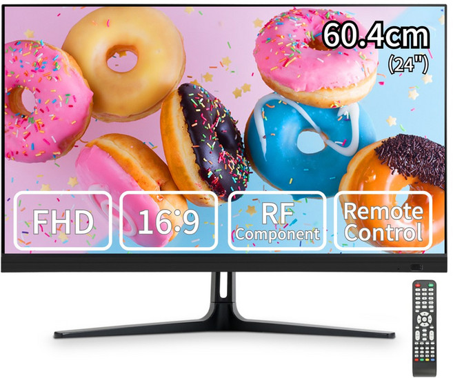 뷰싱크 24인치 FHD 슬림베젤 TV 겸용 모니터 1등급 효율 콤포지트 CCTV 연결가능, 24MTV 무결점, 61cm