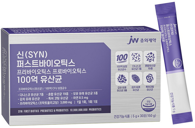 JW중외제약 신 퍼스트바이오틱스 프리바이오틱스 프로바이오틱스 100억 유산균, 150g, 1개
