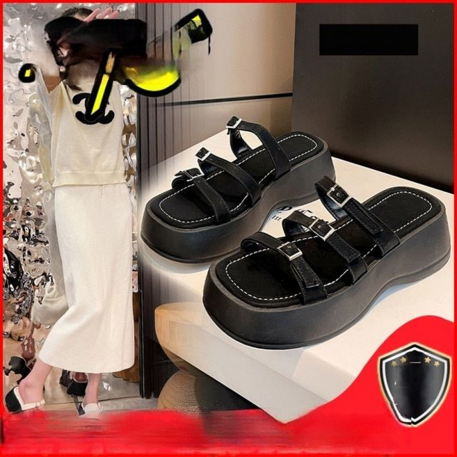 플랫폼 샌들 여성 두꺼운 바닥 슬리퍼 해변 장마철 레인 여성 신발