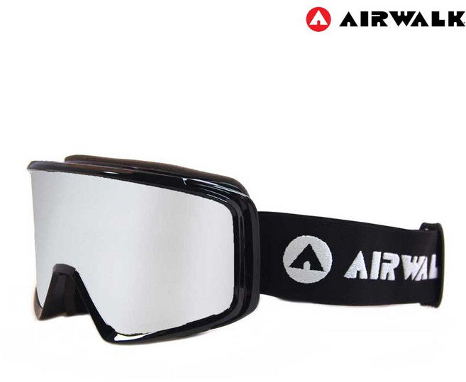 에어워크 정품 스키 보드 고글 주야겸용 AW-870 블랙렌즈, 블랙-실버미러