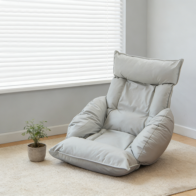 WDDM 베이 윈도우 거실 베란다 휴식 좌식 소파 1인용 쇼파 5단 각도조절 좌식 등받이 의자 소파, G1