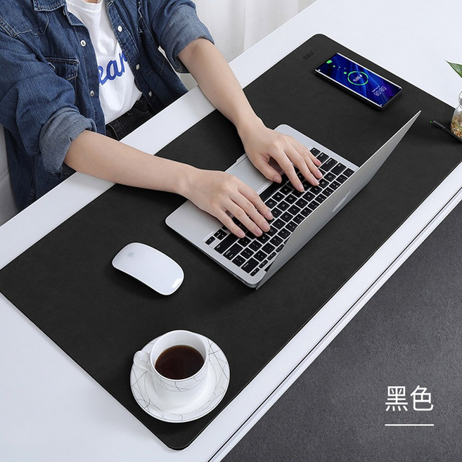 무선충전 마우스 패드 장 게이밍 패드, 검정색, 1개