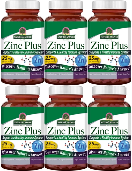 네이처스앤서 아연 플러스 25mg, 6개, 60정, 60정 - 쿠팡