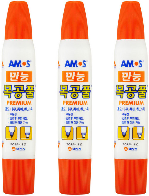 아모스 만능 목공풀 36g, 3개