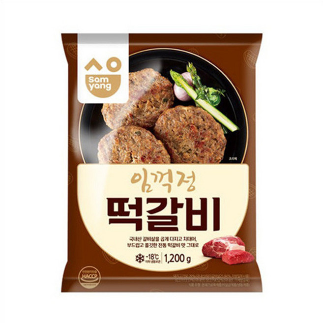 [요기푸드] 삼양 임꺽정 떡갈비 1.2kg, 1개