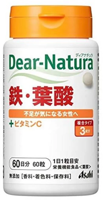 Asahi 디어 내츄라 철 + 비타민C 타블렛, 2개, 60정 - 쿠팡