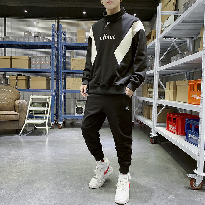 Dec.17 101번 하이넥 맨투맨 남성세트 봄가을 트렌디 캐주얼 트레이닝복 패션1세트Z