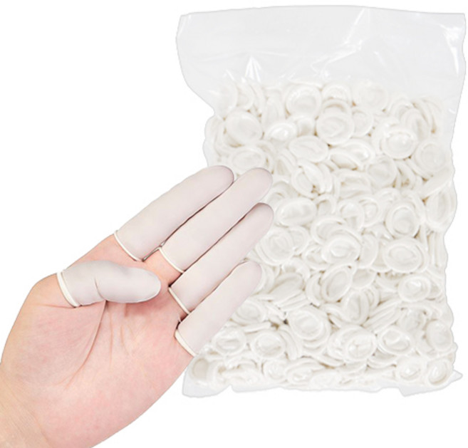 HANSUWI 미끄럼 방지 방수 라텍스 손가락 골무, 1세트