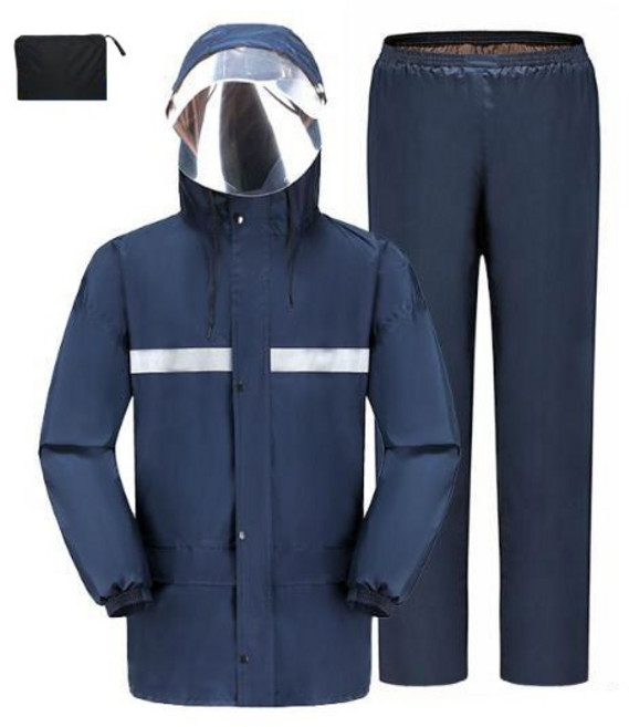 couyor 분체식 오토바이 우비 상하의 세트 라이딩 우의 밀리터리 빅사이즈, 블루