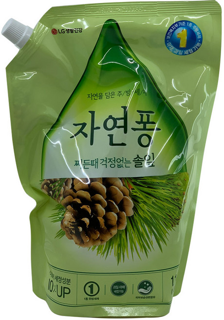 자연퐁 찌든때 걱정없는 솔잎 주방세제 파우치형, 1.1L, 1개