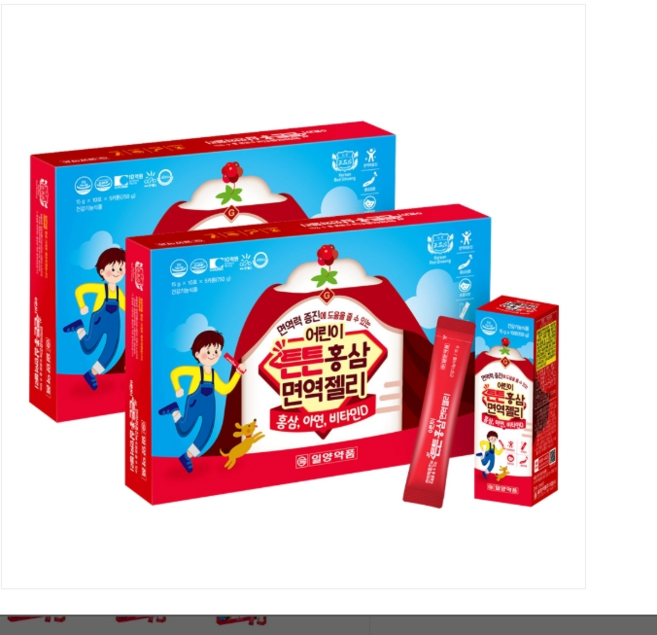 식약청인증 국내산 6년근 홍삼 성장기 어린이 면역력 증진 녹용 아연 비타민D 오렌지맛 홍삼 젤리 스틱, 100개, 15g