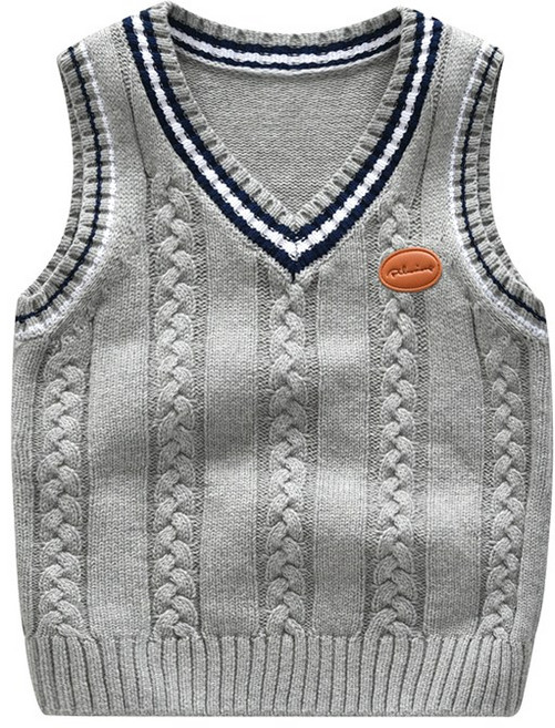 크리스탈하우스 아동용 꽈배기 니트 조끼 230