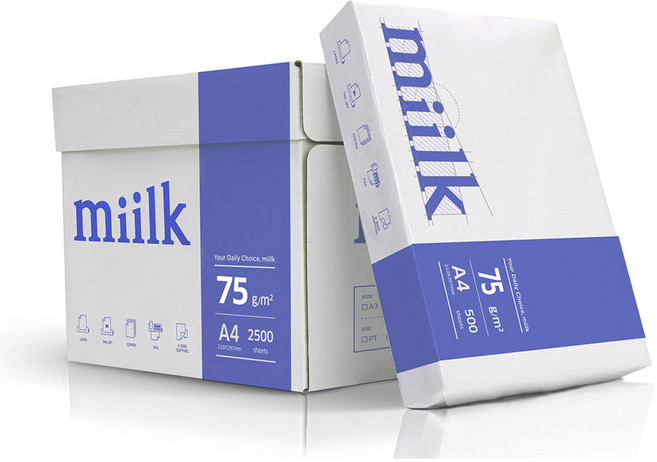 한국제지 밀크 복사용지 75g, A4, 2500매
