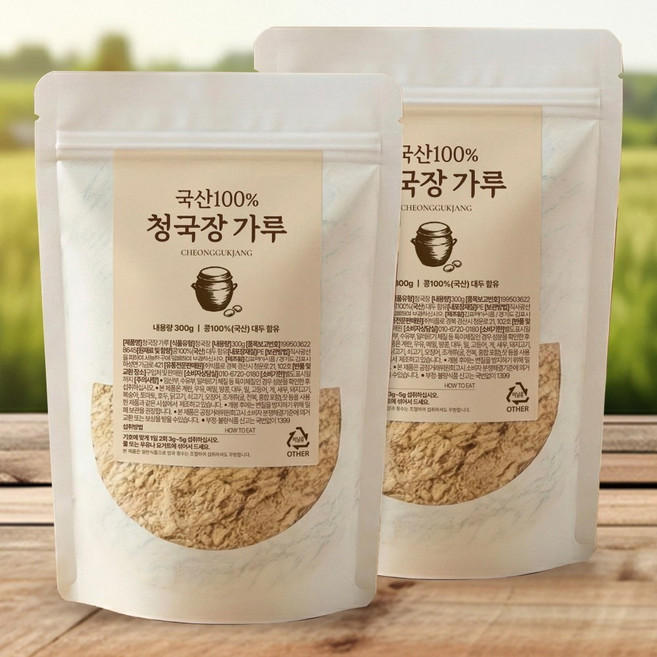 청국장 국내산콩 분말 가루 다이어트 식이섬유 발효식품 바실러스균 함유, 300g, 2개