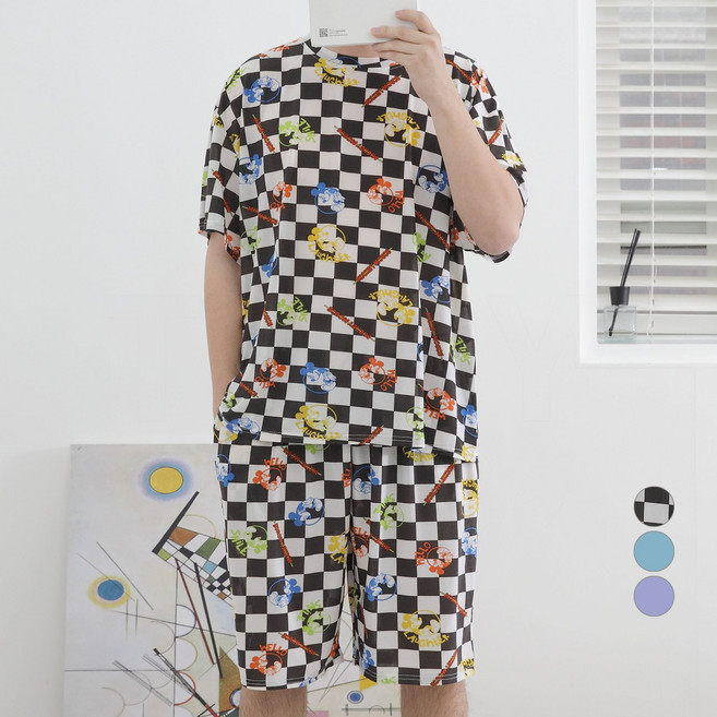 투와이 남녀공용 디즈니 메쉬 반팔 파자마 상하세트 B161