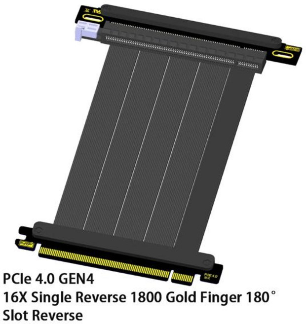 범용 그래픽카드 익스텐션 케이블 PCI-E 4.0 GEN4 16X 수직 ATX 섀시 30 40 시리즈 GPU 풀 스피드, [09] 0.5m, [09] PCIe 4.0 16X1800, 1개