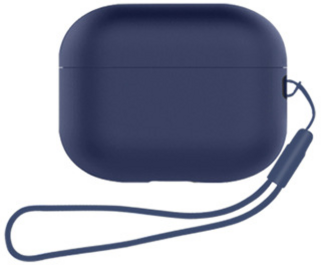 루디모어 에어팟 프로2 실리콘 케이스 + 스트랩, 네이비, 1개