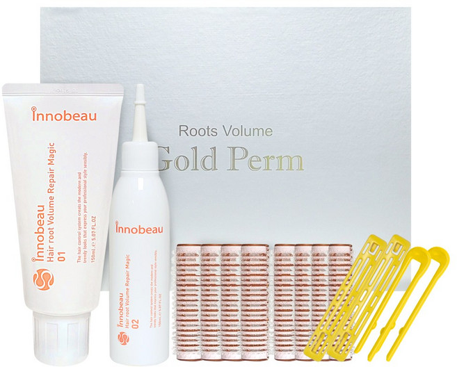 오대양 이노뷰 뿌리볼륨 파마 롯드 골드펌 150ml세트, 1개
