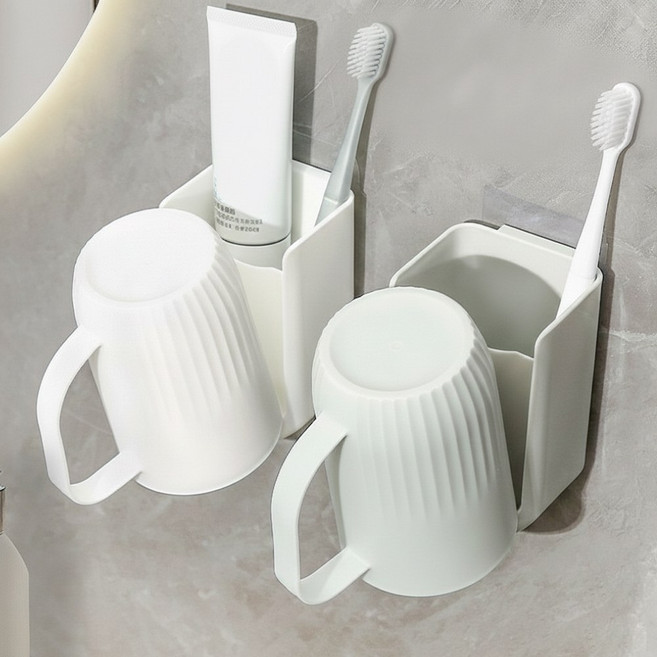 셀리스홈 칫솔꽂이 무타공 칫솔걸이 칫솔 거치대, 화이트, 2개