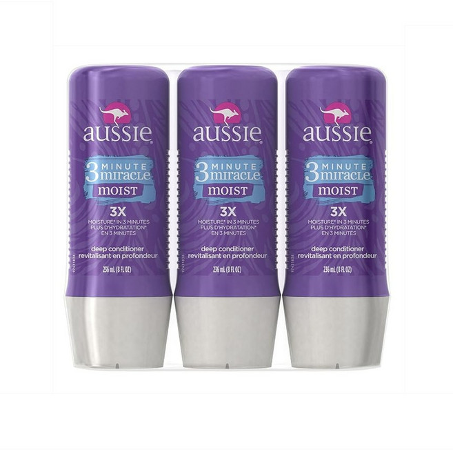 Aussie 3분 미라클 모이스트 딥 컨디셔너 트리트먼트 8oz 236ml 3개