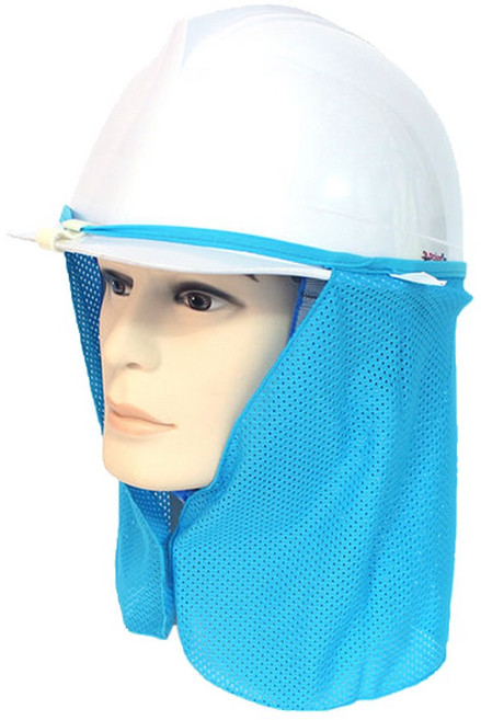 다용도 안전모 햇빛가리개 밴드형UV차단 야외작업, 블루, 4개