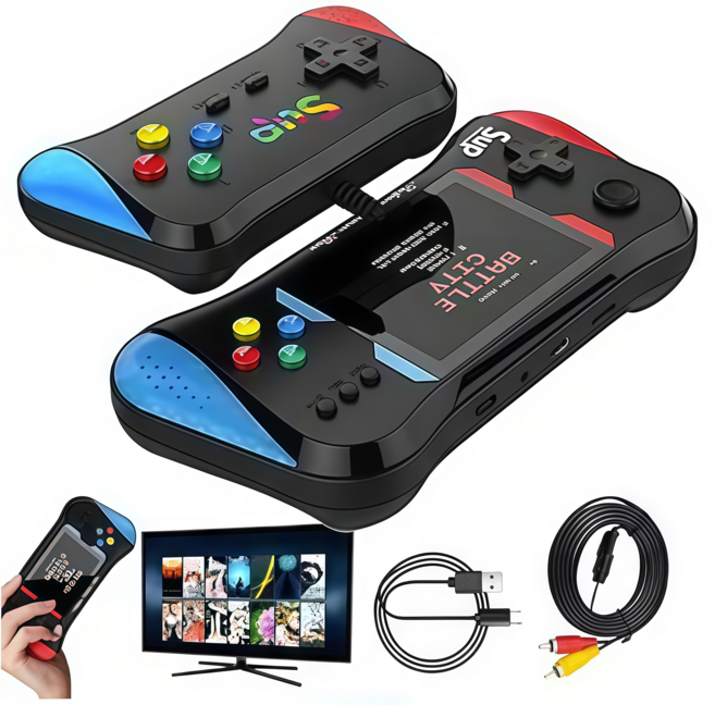 자홀포 휴대용 레트로 게임기 미니 가정용 오락실게임기 500게임, 1인용