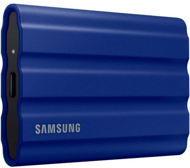 삼성 T7 쉴드 2TB 휴대용 SSD USB 3.2 Gen2 러기드 IP65 등급 사진작가 콘텐츠 제작자 및 게임 외장 솔리드 스테이트 드라이브MU-PE2T0RAM 2022 블, Blue, 2 TB