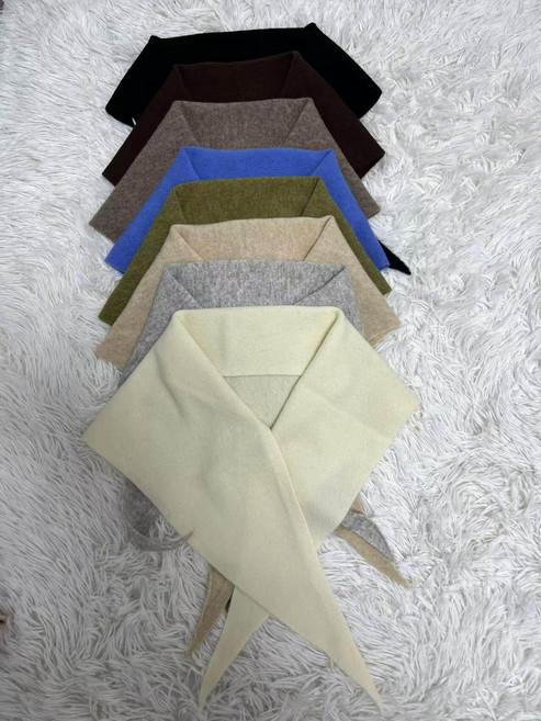 몽골 캐시미어 100 목도리 스카프 산양자수 고비 남자친구 삼각 케이블 화이트