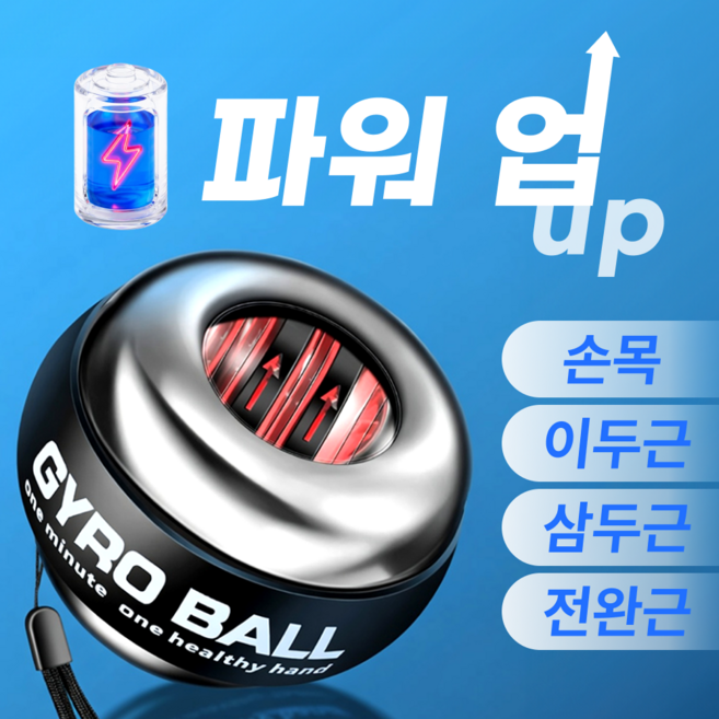 플램 자이로볼 9세대 악력 손목 운동기구 전완근 스트레칭 파워볼, 1개, 웨이트
