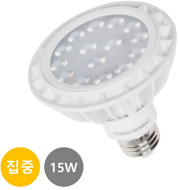 번개표 LED 파30 15W 집중형 전구색(주황색빛), 10개, 전구색