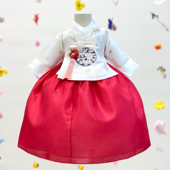 어썸한복 이채담 아이빨강 당의 여아한복