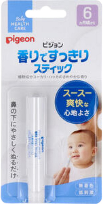 【CHL】日本 Pigeon 貝親 舒鼻貼片 舒鼻膏 鼻塞 舒鼻貼 舒緩貼片, 1個, 嬰兒舒鼻棒