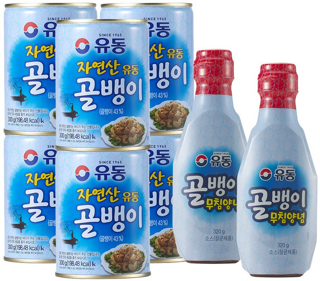 [유동] 자연산골뱅이 300g x6개 + 무침양념 320g x2개, 1개