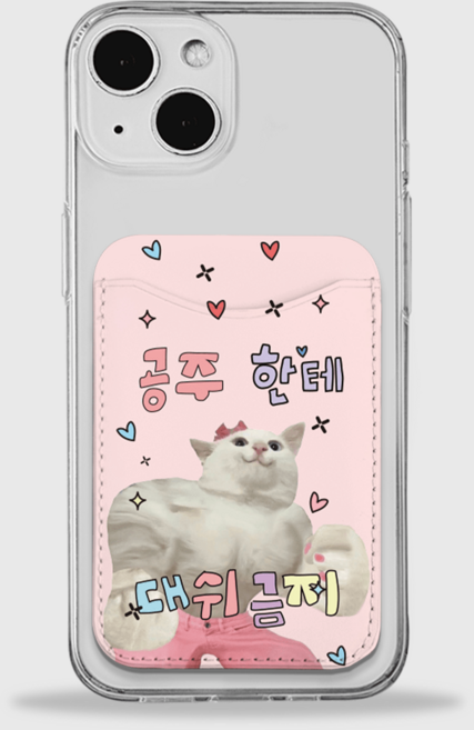 카드지갑 젤리케이스 / 공주한테대쉬금지 고양이 갤럭시 지갑 케이스 아이폰