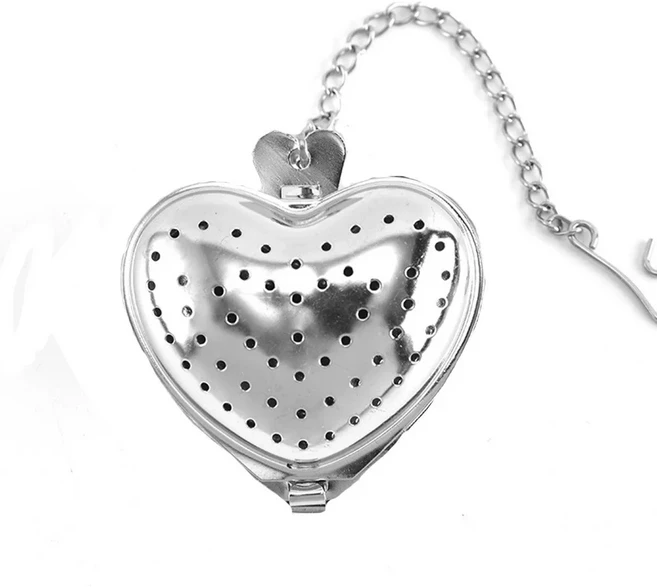 스테인리스강 재사용 가능 금속 티백 필터 손잡이가 달린 차 여과기 크리에이티브 스타 문 트리 모양 1PC, 01 9