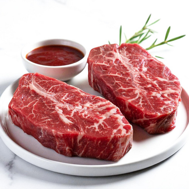 지방 손질 잘된 호주 부채살 스테이크 (스테이크 소스증정), 400g, 4개