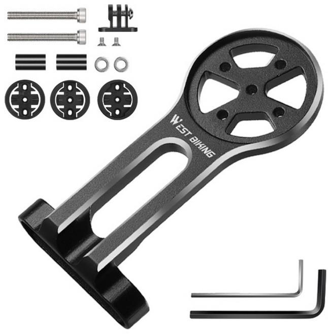 시그니처베이지 로드 자전거 일체형 핸들바 전용 가민 고프로 멀티 스템 마운트 YPZ373, 1개, 블랙
