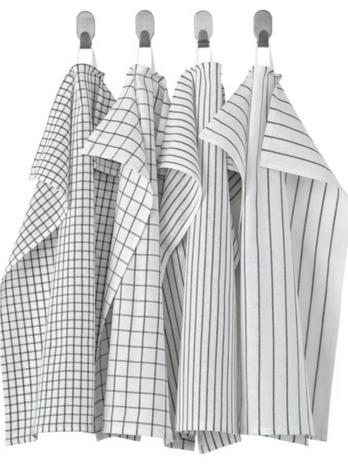 이케아 린니그 면 100% 주방 행주 4개입, 1세트