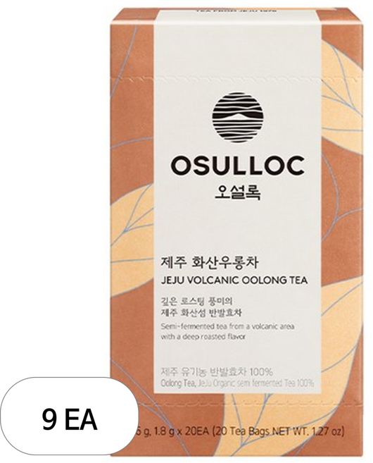 오설록 제주 화산 우롱차 티백, 1.8g, 20개입, 9개