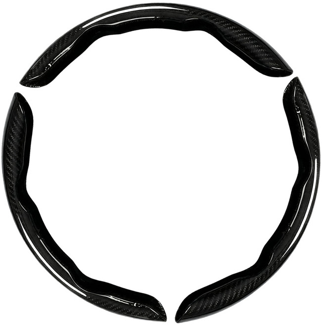 SEAMETAL 프리미엄 카본 자동차 사이드 핸들커버 미끄럼방지 탄소섬유 핸들커버, 3방향 (3개창착), 블랙