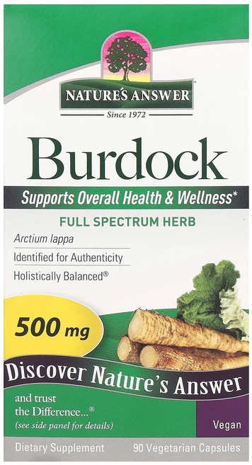 네이처스 앤서 Nature's Answer 우엉 풀 스펙트럼 허브 500mg 베지 캡슐 90정126150원산지:기타, 1개 - 쿠팡