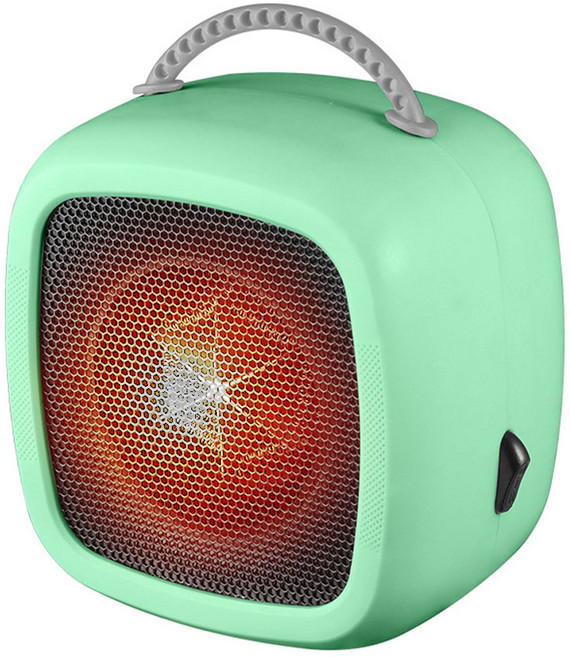 Detao 휴대용 PTC 온풍기 전기 히터 가정용 소형 저소음 온풍기 2단계 온도 조절, 민트, NJKD6005