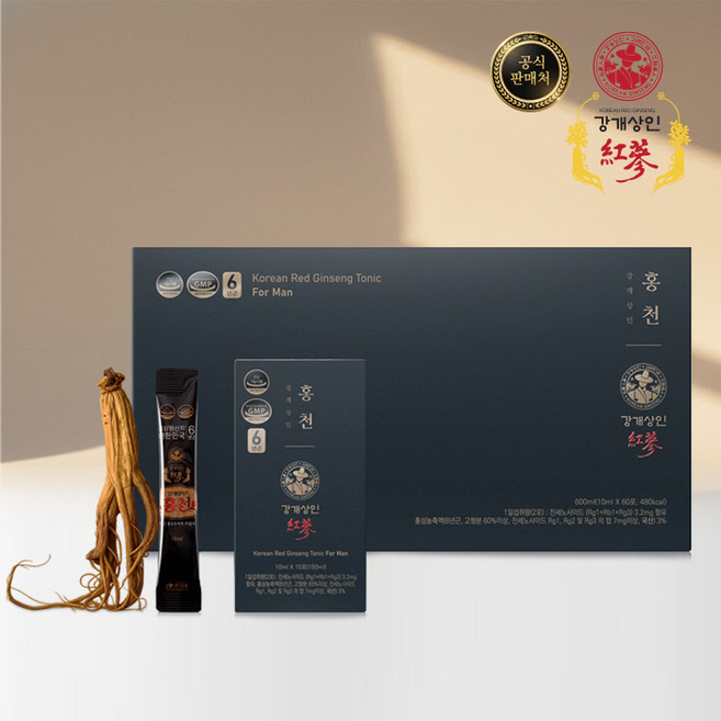 강개상인 홍천(10ml x 60포) 스틱형 6년근 홍삼 남성을 위하여, 1