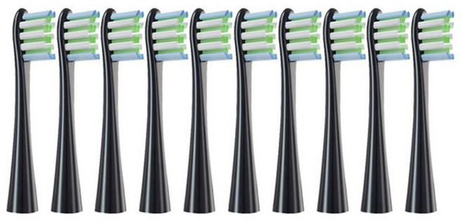 교체 브러시 헤드 Oclean Flow X X PRO F1 One Air 2 전동 칫솔 듀폰 소프트 강모 노즐 10, Black, 1개