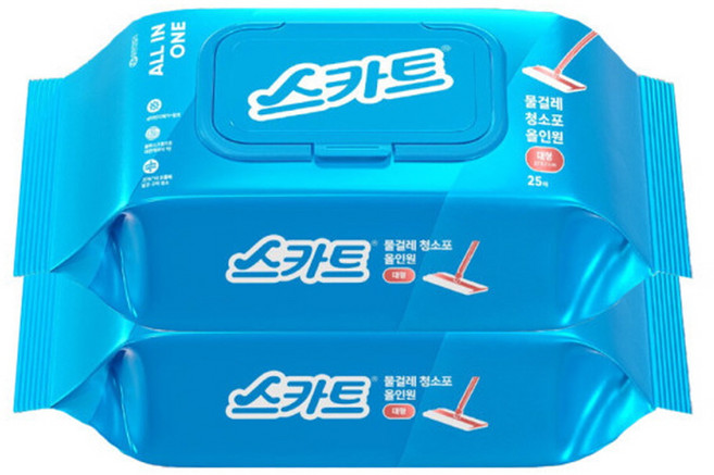 스카트 물걸레 청소포 올인원 대형 25매 X2팩 /청소용품, 2개